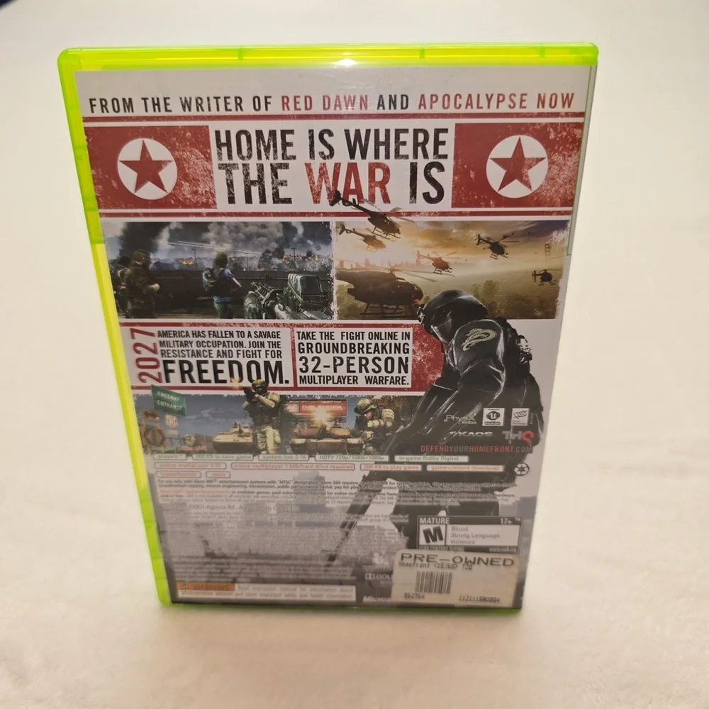 HQ Homefront Xbox 360‎ Game - Red and Black Design